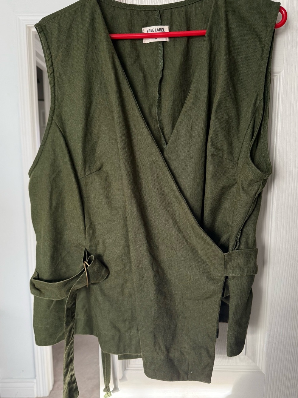 Pine Linen Wrap Vest - Free Label Lois Top